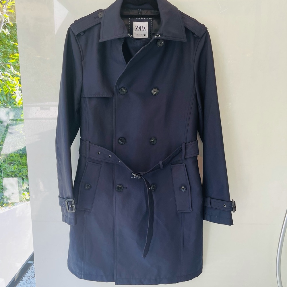 Zara Navy Classic Trench